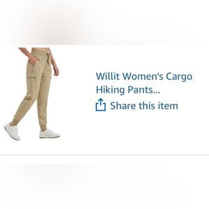 Willit Cargo Hiking Pants Lightweight Athletic Outdoor Travel Joggers XS Tan